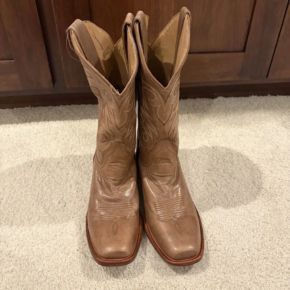 Demo Try On Shyanne Darby Western Boot Light Brown Women's Size 11 Wide Calf